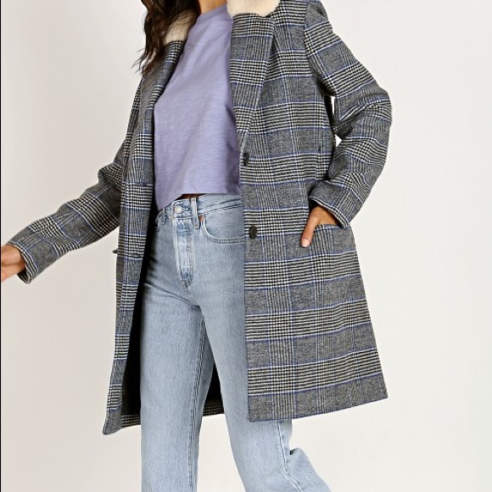 Levi’s wool plaid Sherpa jacket 🧥